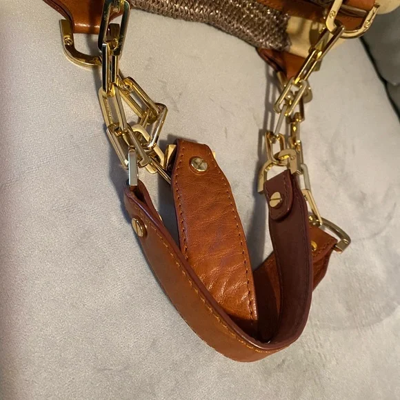 Canvas & Leather Chain Bag - Picture 6 of 8